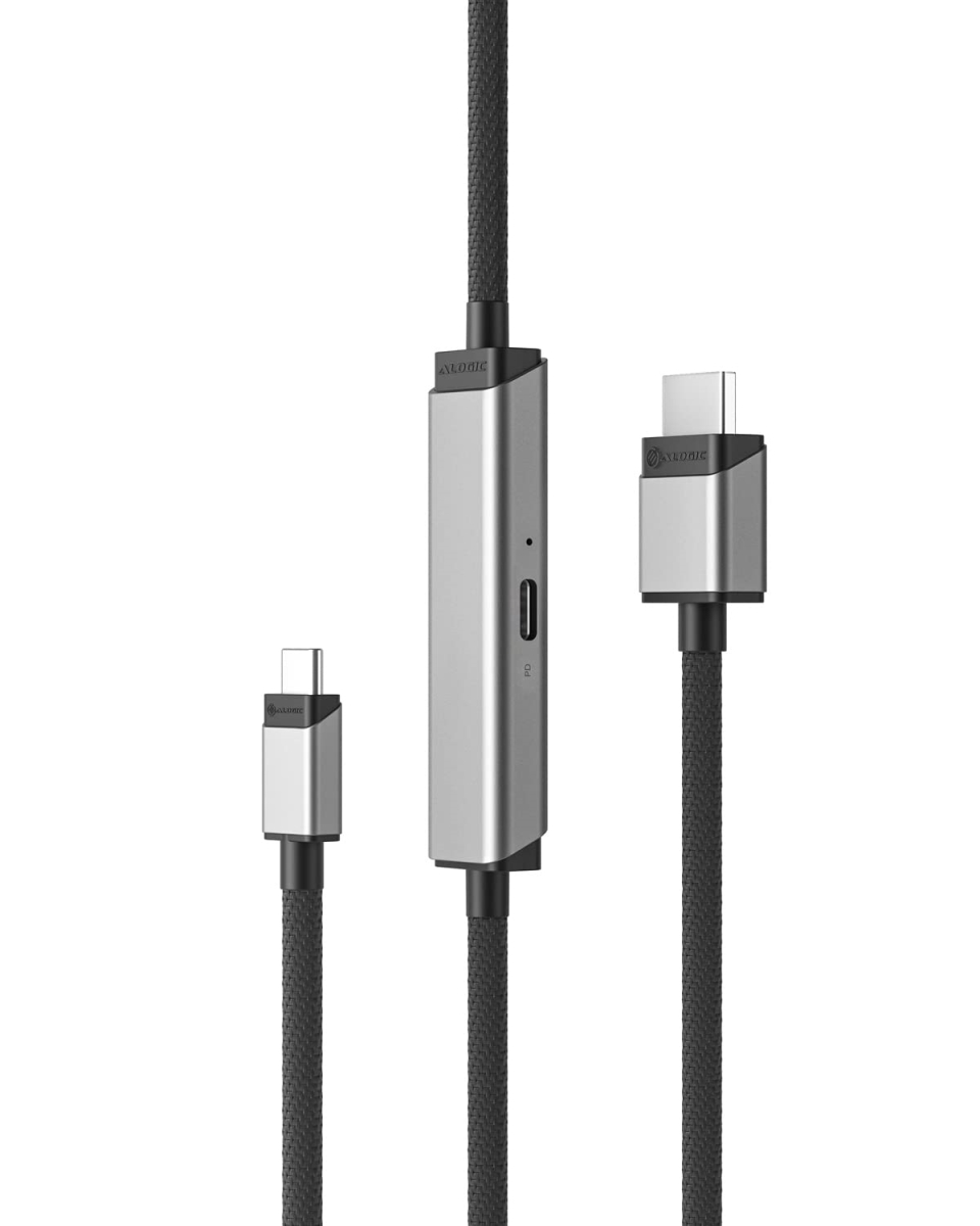 Picture of Alogic ULCHDPD01-SGR 100W Male to Male Ultra USB-C to HDMI Cable&#44; Space Gray