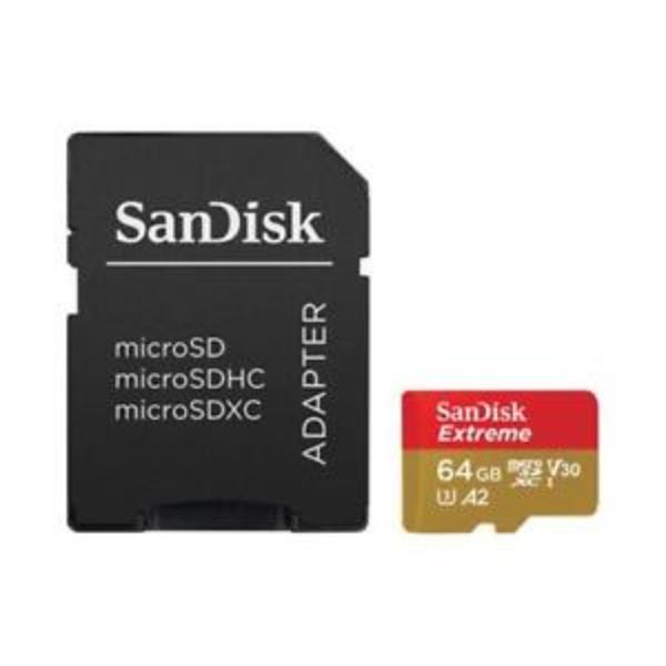 Picture of WDT SDSQXAH-064G-AN6MA C10 UHS U3 V30 A2 SanDisk 64GB Extreme Memory Card