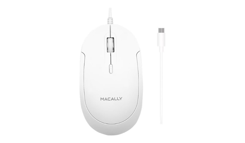 USB-C Optical Mouse, White & Silver