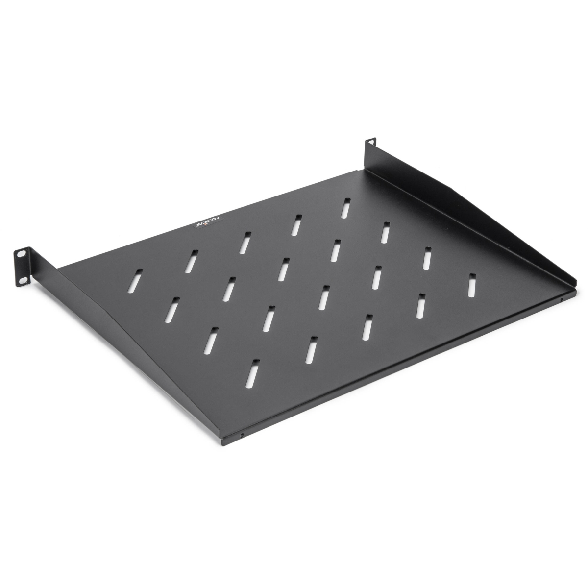 13.78 in. 1U Universal Depth Cold Rolled Steel Vented Rack Mount Shelf, Black