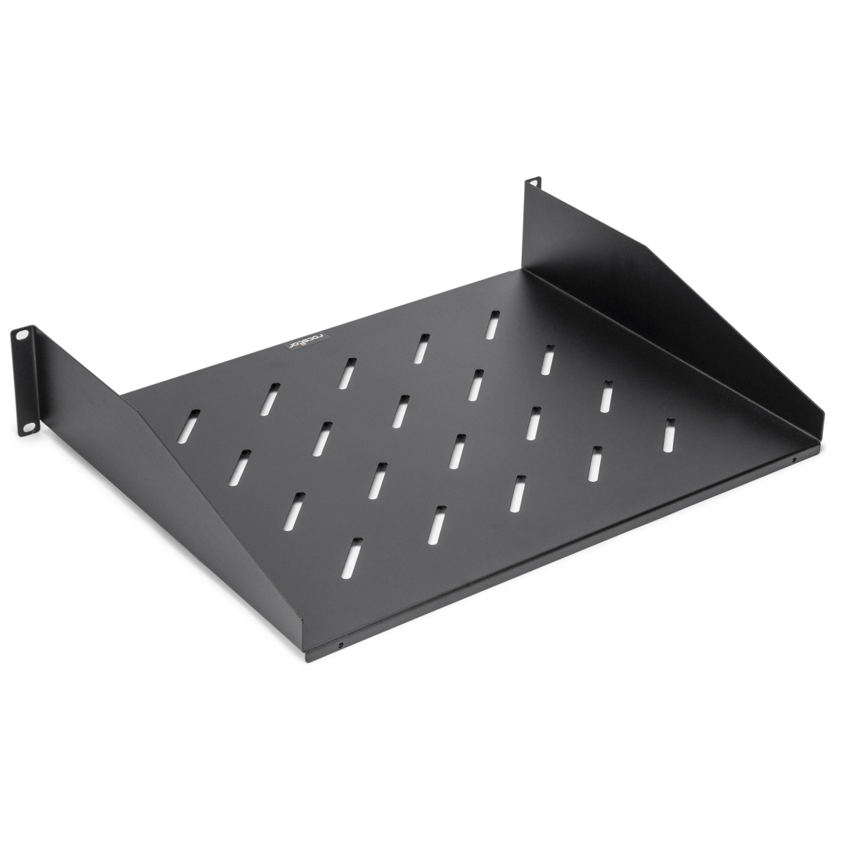 13.78 in. 2U Universal Depth Cold Rolled Steel Vented Rack Mount Shelf, Black