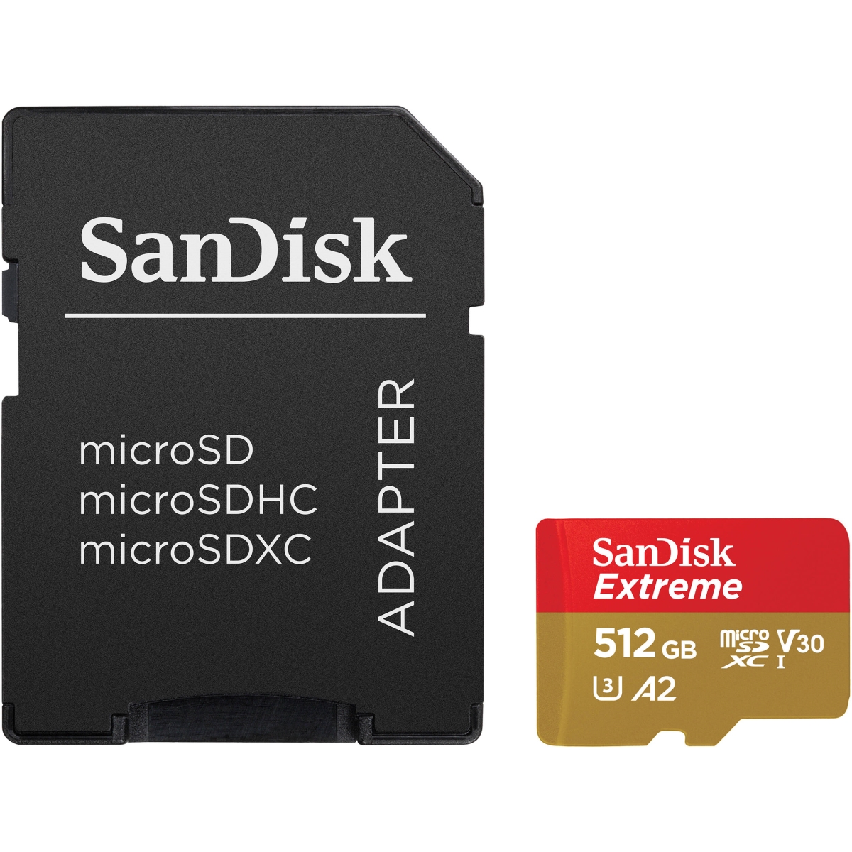 Picture of WDT SDSQXAV-512G-AN6MA 512 GB Class 3-UHS-I U3 V30 SanDisk Extreme microSDXC Card