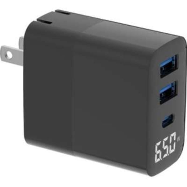 Picture of 4XEM 4XGAN01130WB 30 watt 2 x USB-A Black Gan PD Charger