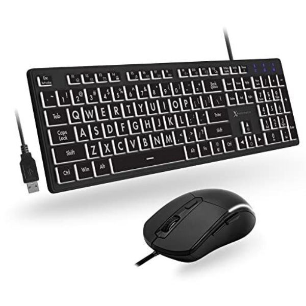 X9BLKEYLP7CB Print 7 Color Backlit Keyboard & Mouse - Large