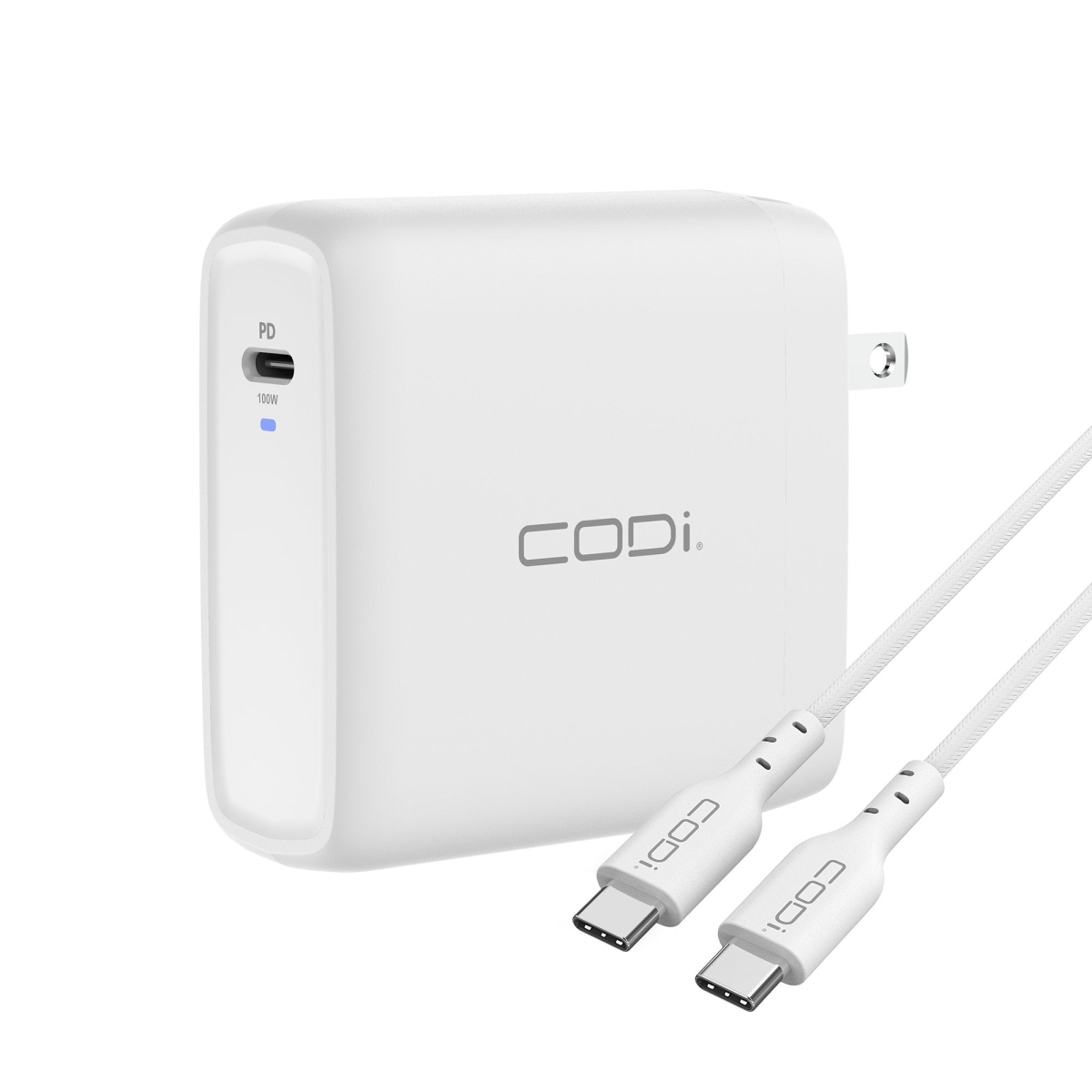 Picture of Codi A01118 100W Wall USB-C Charger with USB2.0 EPR Braided Cable