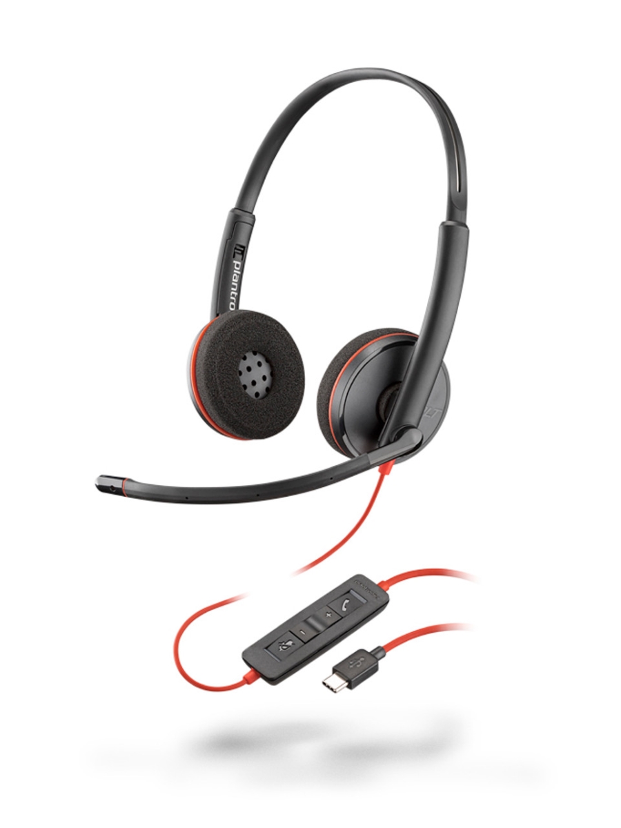 Picture of HP 80S07A6 Poly Blackwire & Red C3220 Standard Headset