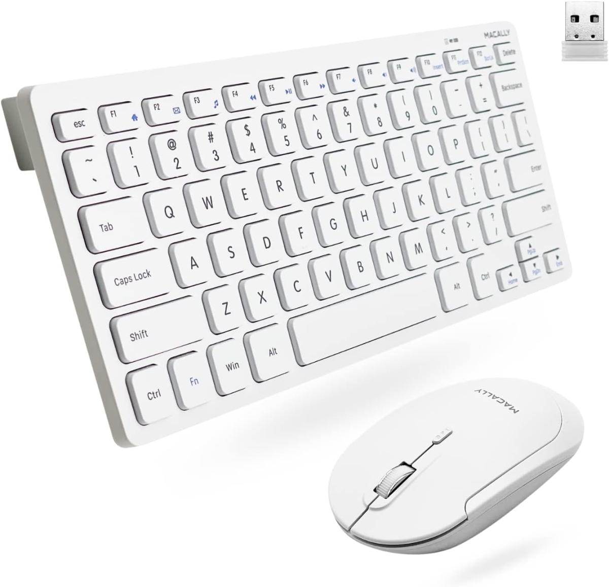 Picture of Macally Peripherals RFCOMPACTWCB Small Wireless Keyboard & Mouse Combo&#44; White