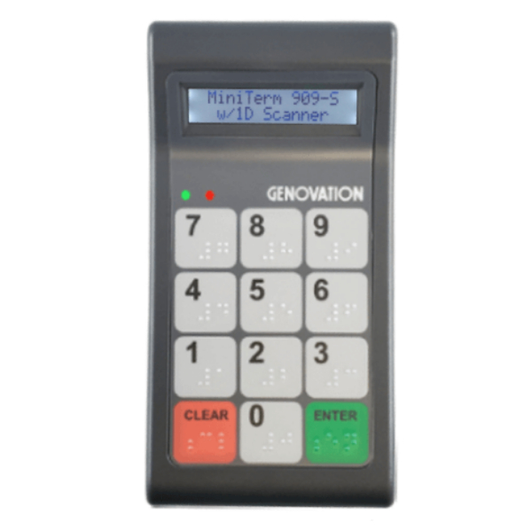 909-KQR Mini Term 12 Key 2 Line LCD USB with Front Beam Scanner