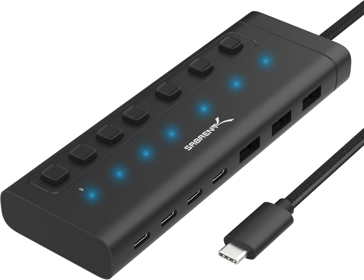 HB-3A4C USB-C Hub 7-Port 20W Powered Hub