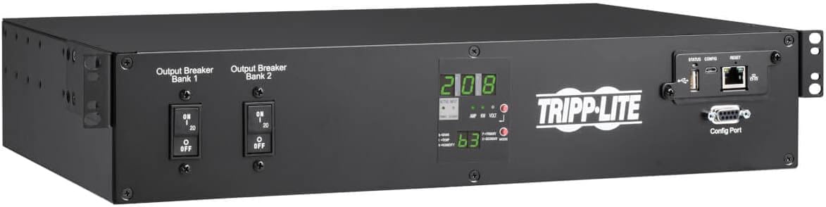 Picture of Tripp Lite PDUMNH30HVAT2 10 ft. 5.8kW 208-240V Single Phase ATS Monitored PDU&#44; Black