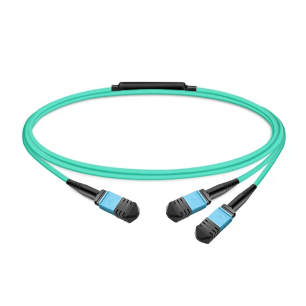 Picture of Nvidia MFP7E20-N003 10 ft. MPO12 To 2 x MPO12 8 Fibers Low Insertion Loss Female To Female Polarity Multimode Cable&#44; Green