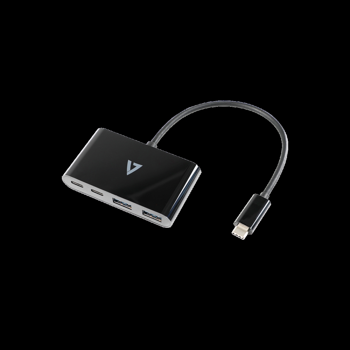 Picture of V7-Cables V7UC2A2CHUB-BLK 2 x USB A Female & 2 x USB-C Female Extra Ports USB Hub&#44; Black