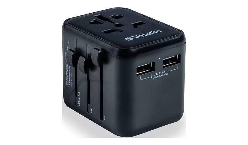 Picture of Verbatim 49543 12 watts USB-C&#44; USB-A Universal Travel Adapter
