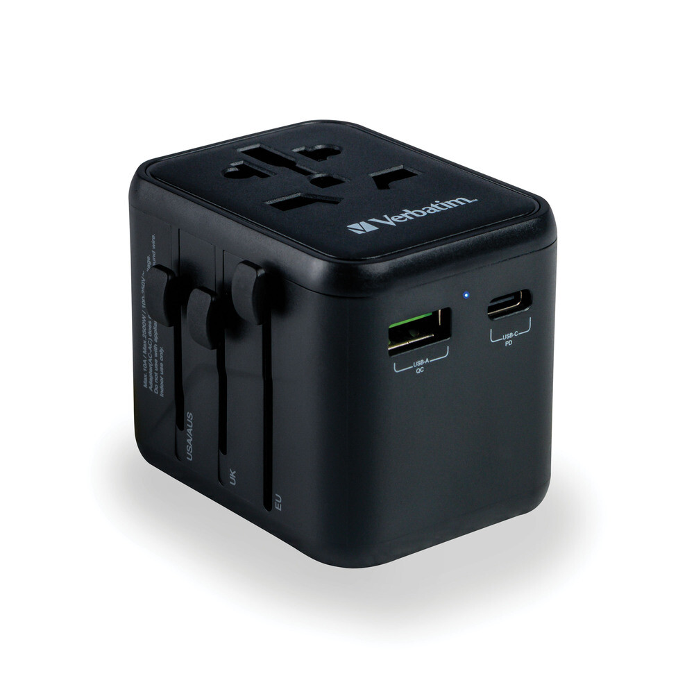 Picture of Verbatim 49544 20W USB-C&#44; USB-A Universal Travel Adapter