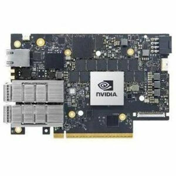 Picture of Nvidia Technologies 900-9D3B6-00CV-AA0 Network Adapter - FHHL - BlueField-3 - 2x QSFP112 - InfiniBand - NDR200 - 16 Arm-Cores - PCIe 5.0 x16 - 32 GB DDR5&#44; Black
