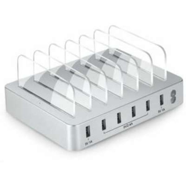 Picture of 4XEM 4X6PORTUSBACS 50W 6 Port USB A Multiport Charging Station&#44; White