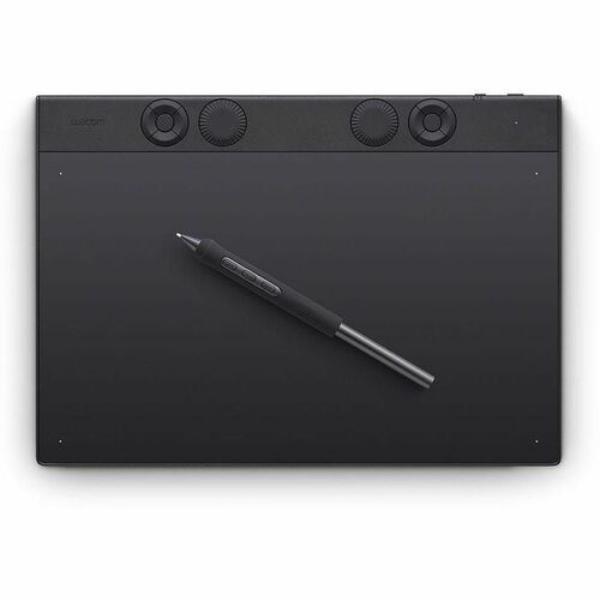 Picture of Wacom PTK670K0A Intuos Pro Medium Graphics Tablet - 5080 lip Wired-Wireless - Bluetooth - 8192 Pressure Level - Pen - PC - Mac&#44; Black