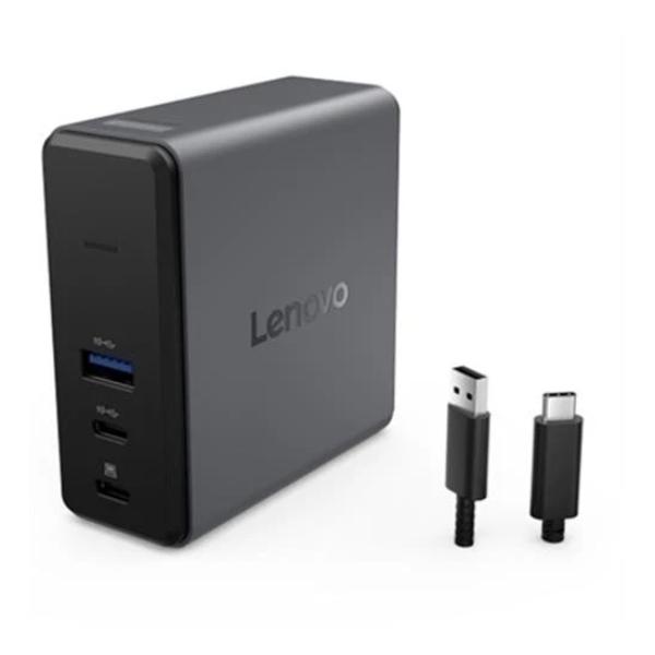 Picture of Lenovo 40BD0065US USB-C GaN Travel Dock - US Version - Compact Multiport Adapter&#44; Gray
