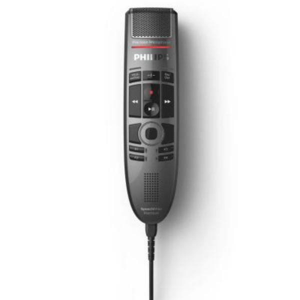 Picture of Philips Speech Processing SMP3700-00 Mike Premium Touch Dictation USB Microphone&#44; Push-Button&#44; Black