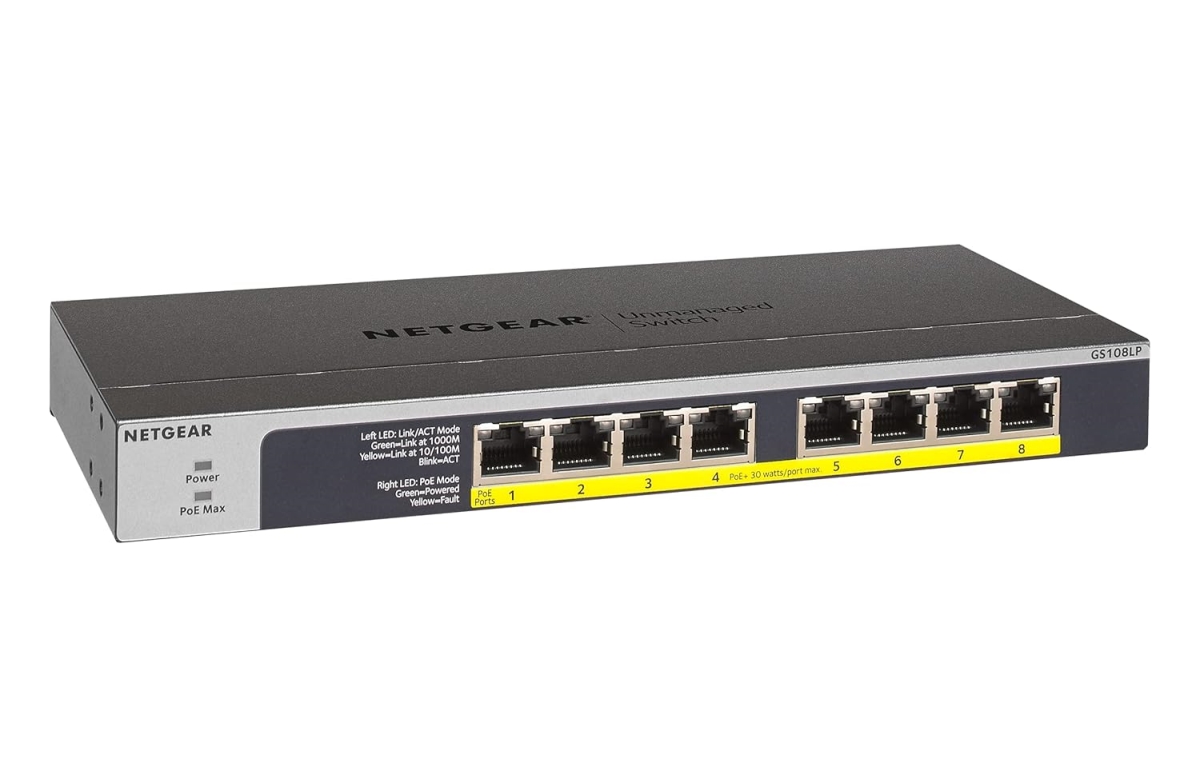 Picture of Net Gear GS108EP-100NAS 8 Port Gigabit Unmanaged Switch&#44; Gray