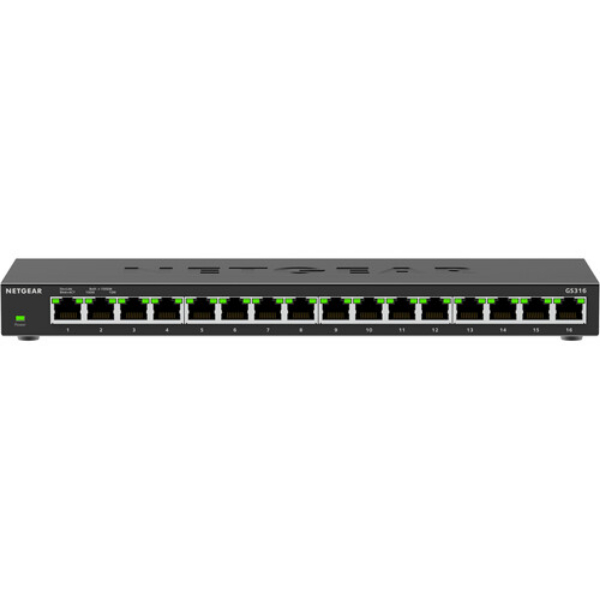 Picture of Net Gear GS316-300NAS Essentials 16-Port Gigabit Unmanaged Switch&#44; Black