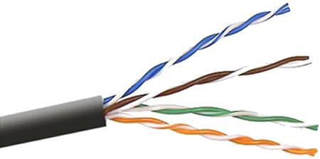 A7J704-1000-BLK 1000 ft. 4 pair 24 awg Cat 6 Stranded Bulk Cable, Black