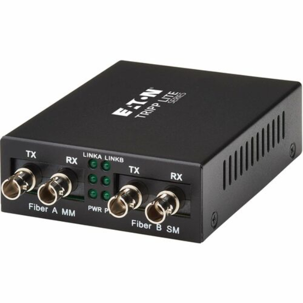 N784-MDC-1STST Tripp Lite Series Multimode to Single Mode Fiber Optic Converter Extender - 100 Mbps - Black