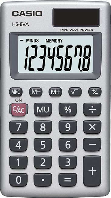 Picture of Casio HS-8VA 8 Digit Basic Solar Calculator - Large