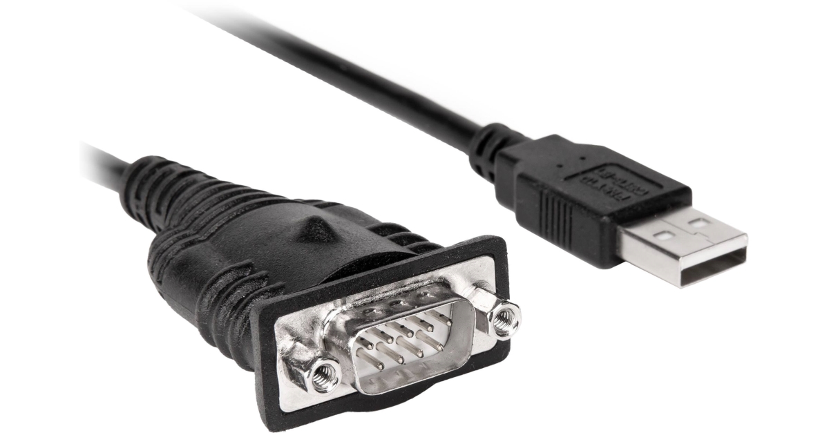 Y10C898-B1 3 ft. 1-Port FTDI USB To RS-232 Adapter Cable with COM Retention, Black