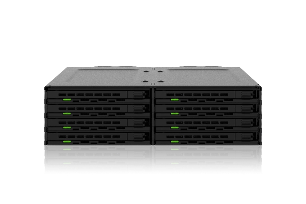 MB038SP-B 2.5 in. 8-Bay SAS SATA HDD SSD Mobile Rack for 5.25 in. Bay, Black