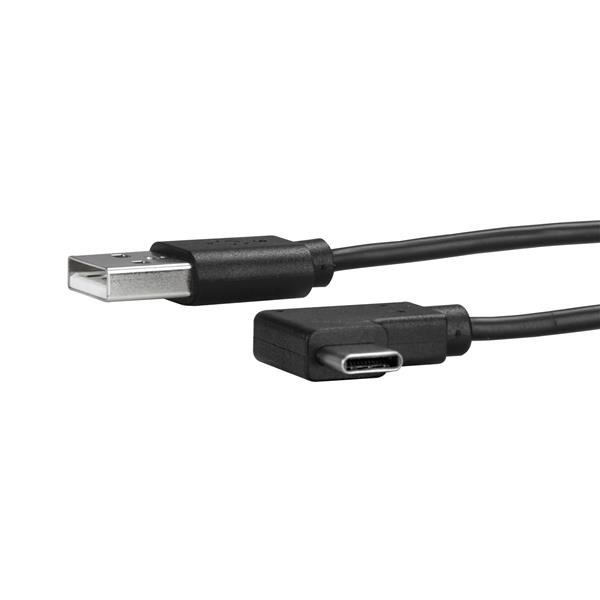 3 ft. USB A to USB C Cable Right Angle, Type C USB 2.0 - Black