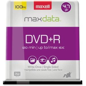 Picture of Maxell J56878 16X 4.7GB DVD Recordable Media, Pack of 100