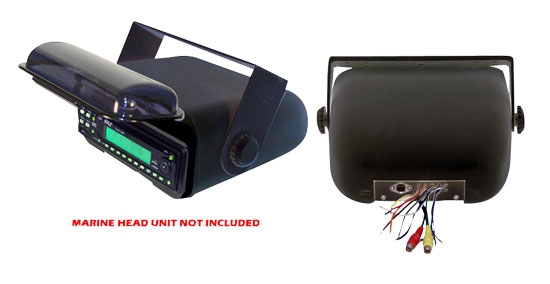 Pyle USA 1Y8497 Universal Marine Stereo Housing with Full Chassis Wired Casing, Black