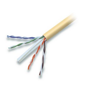 U46031 1000 ft. Cat6 24AWG Yellow Plenum Solid Bulk Cable - 4 Pair