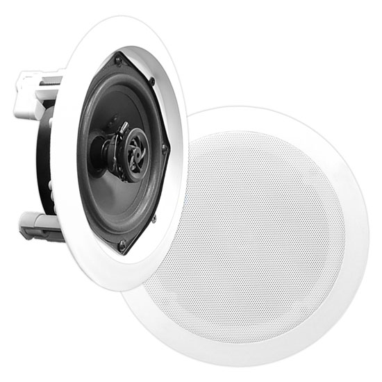Pyle USA T51445 5.25 in. 2-Way Wall & Ceiling Dual Speaker System Flush Mount, White - Pair