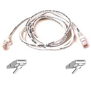 25Ft Cat5E Snagless Patch Cable, Utp, White Pvc Jacket, 24Awg, T568B,