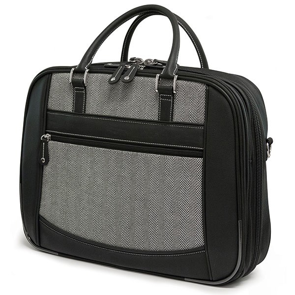 Picture of Mobile Edge VV5789 ScanFast Herringbone Element Briefcase&#44; Large - Black & White