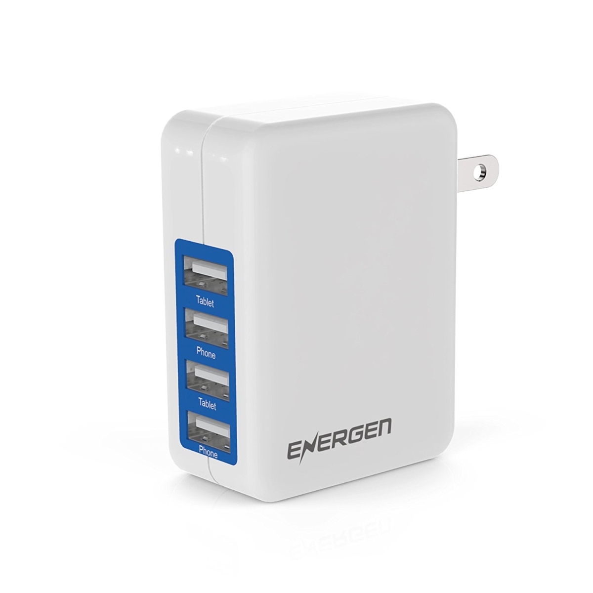 Solid Pro - Energen EN-WC400WH Energen 4Port Usb Wall Charger 4.2A Quad Usb Wall Charger