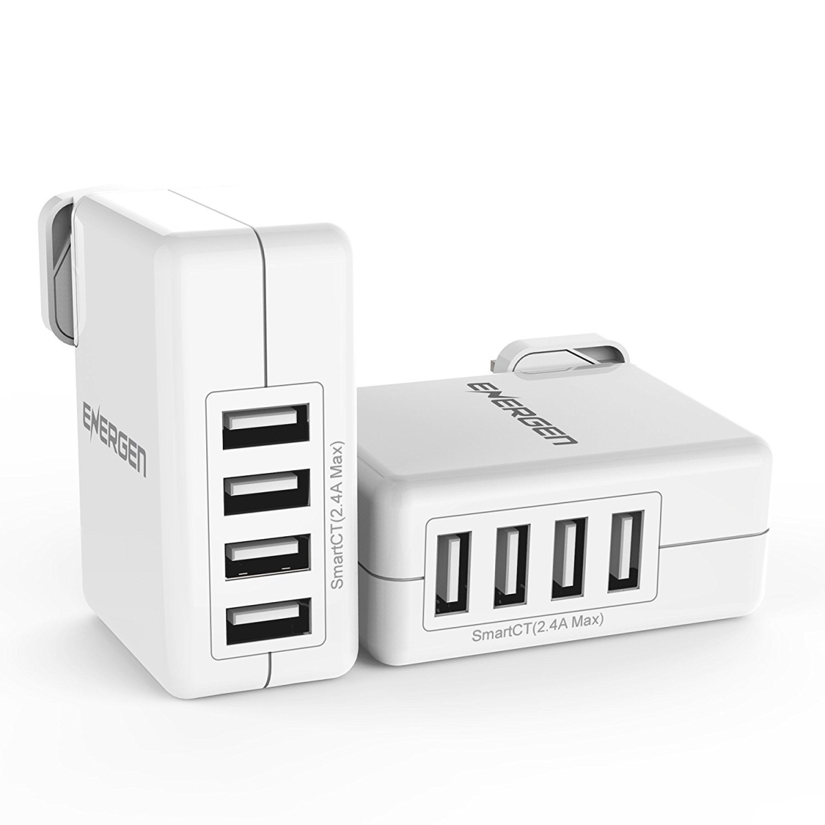 Energen 4Port Usb Charger 2P 8A Quad Usb Charger Twin Pack - White