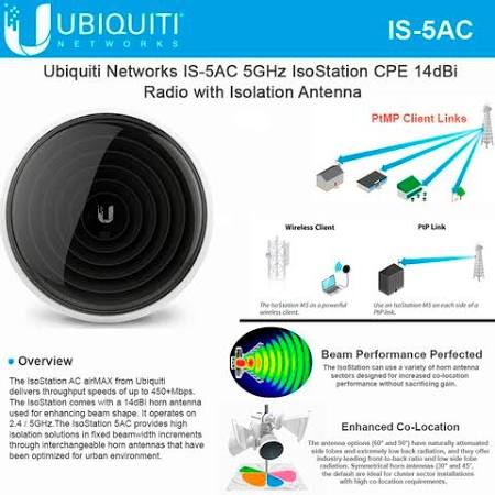 Picture of Ubiquiti Networks IS-5AC-US 5 Ghz Isostation Airmax AC CBE Wireless Bridge