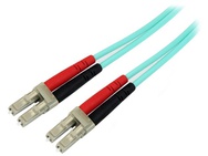 2M Fiber Optic OM4 Duplex LC-LC Aqua Patch Cable