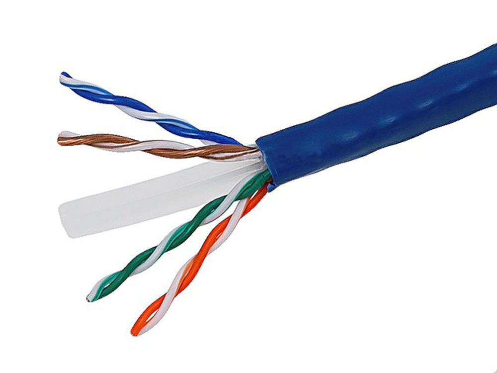 Picture of 4XEM 4XCAT5E1000BL 1000ft Bulk CAT6 Blue Solid Cable 4PR 24AWG
