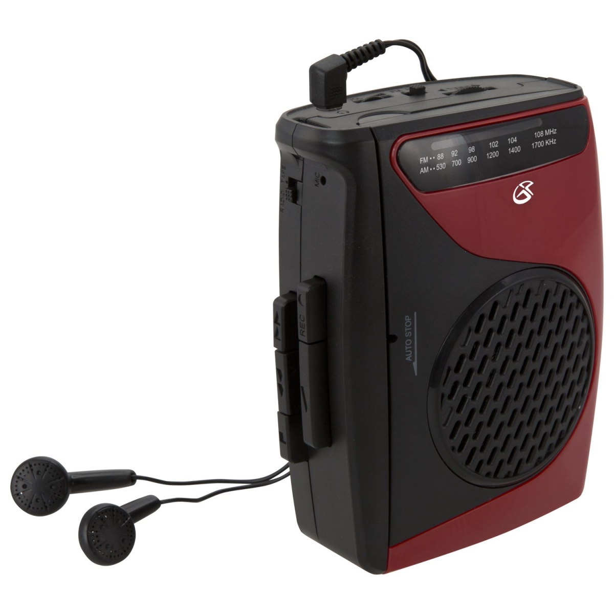 Picture of Dpi-Gpx-Personal & Portable CAS337B Cassette Player&#44; Red & Black - 3.54 x 1.57 x 4.72 in.