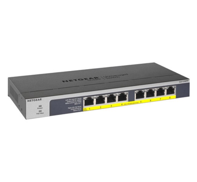 Netgear - Basic Cbu  8Port Poe and Gigabit Enet Unmanaged Switch