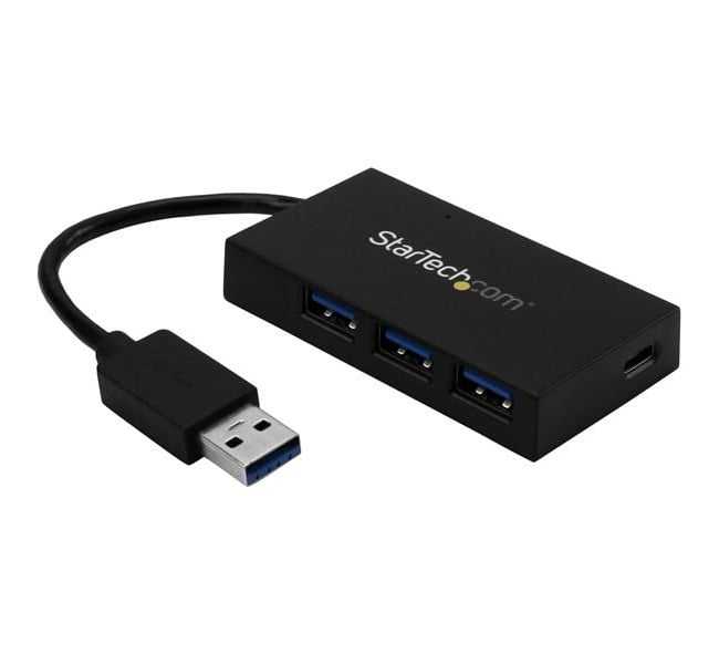 4 Port USB Hub - USB 3.0 - USB A to 3x USB A and 1x USB C with Power Adapter -  Startech, ST643087