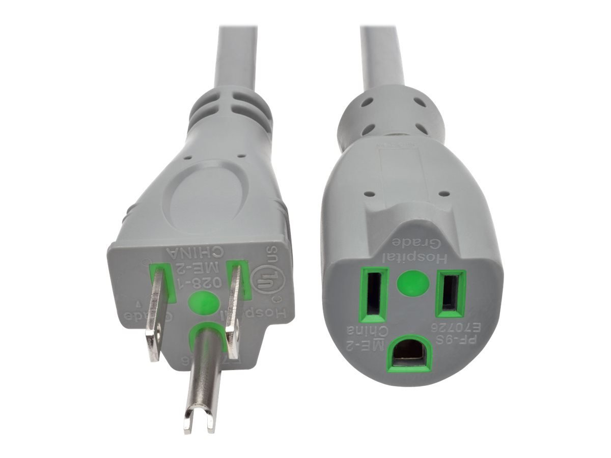 Picture of Tripp Lite P022-006-GY-HG Hospital Medical Power Extension Cord 5-15P HG 5-15R HG 120V 13A&#44; Gray - 6 ft.