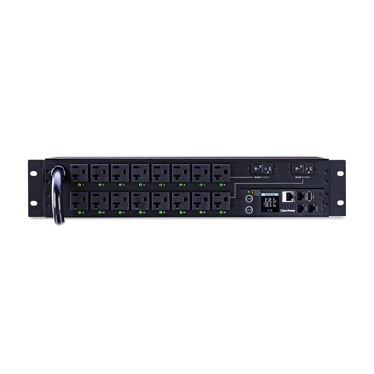 CyberPower PDU41003 16-Outlet 2U Switched Rackmount Power Distribution Unit with Metal Housing