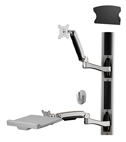 Picture of Amer Networks AMR1AWSV3 24 in. Sit Stand Combo Wall Mount for for Keyboard&#44; CPU & Mouse
