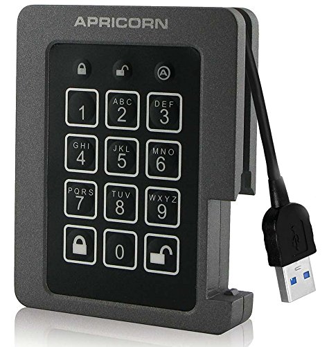 Picture of Apricorn Mass Storage ASSD-3PL256-1TBF Aegis Padlock 1 TB, 2.5 in. Internal Solid State Drive