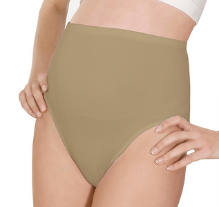 G PPM-525 S B Seamless Milk Fiber Postpartum Briefs, Beige - Small
